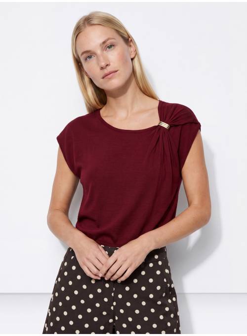 TOP APLIQUE DORADO ROJO TIFFOSI