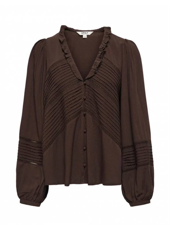 BLUSA EUGINA MARRON ONLY