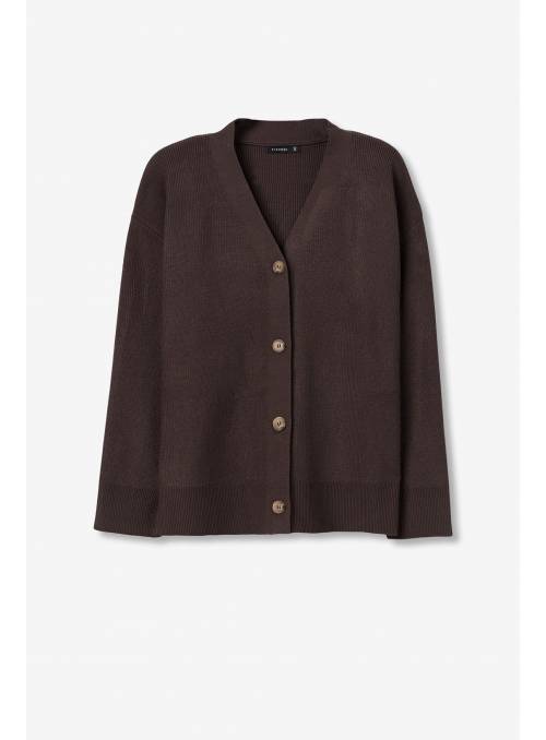 CARDIGAN AQUILA MARRON TIFFOSI