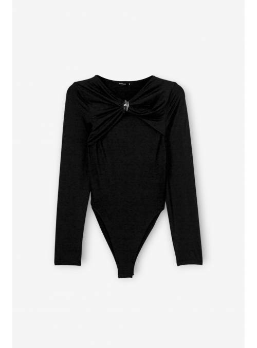 BODY NEGRO M/L APLIQUE DORADO TIFFOSI