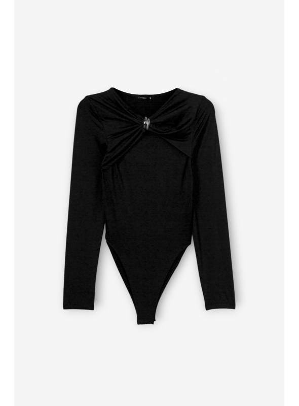 BODY NEGRO M/L APLIQUE DORADO TIFFOSI