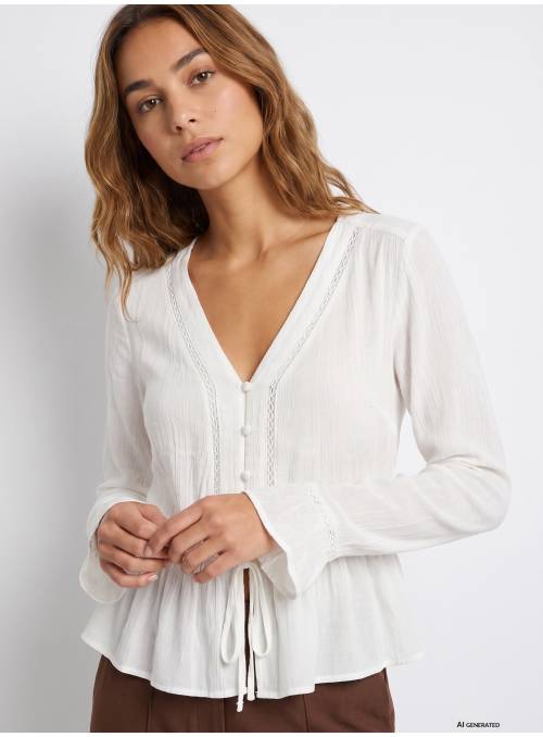 BLUSA PUNTILLA BLANCA TIFFOSI