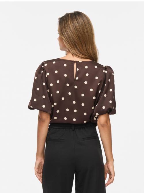 BLUSA TOPOS MARRON VILA