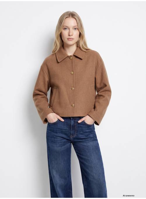 CHAQUETRA CORTA ADELINA BOTONES CAMEL TIFFOSI