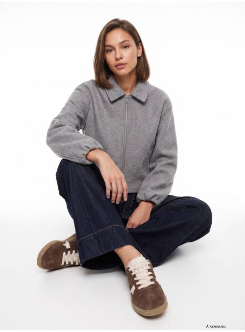 CHAQUETA CORTA KALA GRIS CREMALLERA TIFFOSI