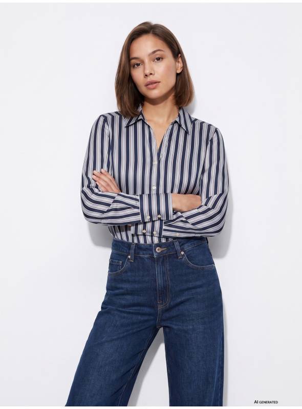 CAMISA CAPRICHO AZUL RAYAS TIFFOSI