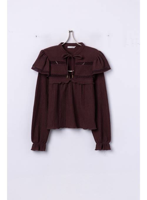 BLUSA CROCHE MARRON TIFFOSI