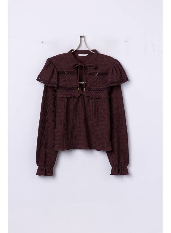 BLUSA CROCHE MARRON TIFFOSI