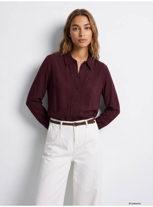 CAMISA JACKER VINO CUELLO BORDADO TIFFOSI