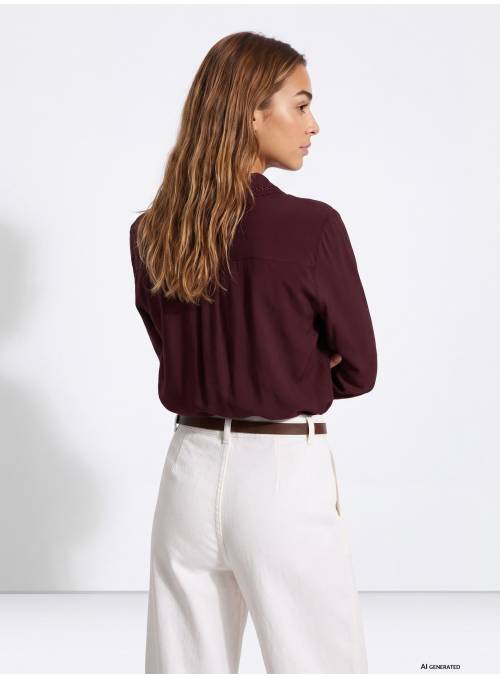 CAMISA JACKER VINO CUELLO BORDADO TIFFOSI