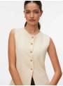 CHALECO PUNTO BEIGE BOTONES DORADOS VM