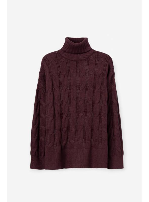 JERSEY CENEFA GRANATE CON CUELLO