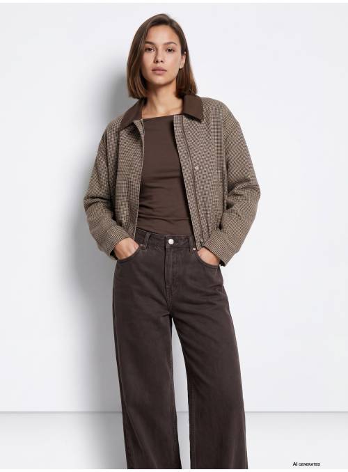 BOMBER CUADRO VICHY MARRON