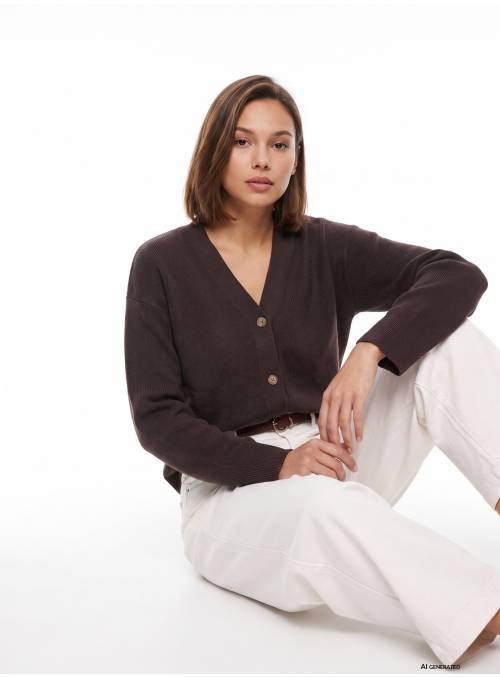 CARDIGAN AQUILA MARRON TIFFOSI