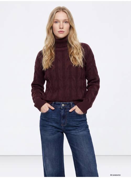 JERSEY CENEFA GRANATE CON CUELLO