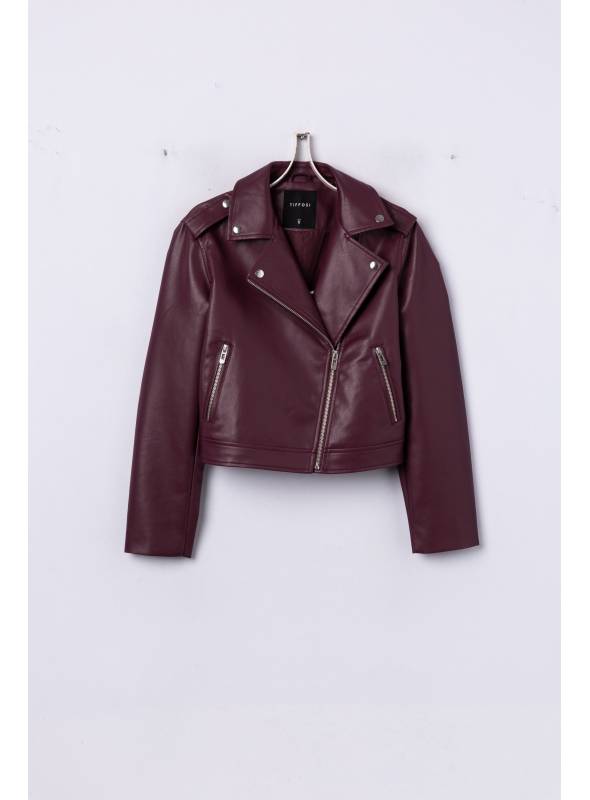 CHAQUETA ELLAN VINO ECOPIEL TIFFOSI