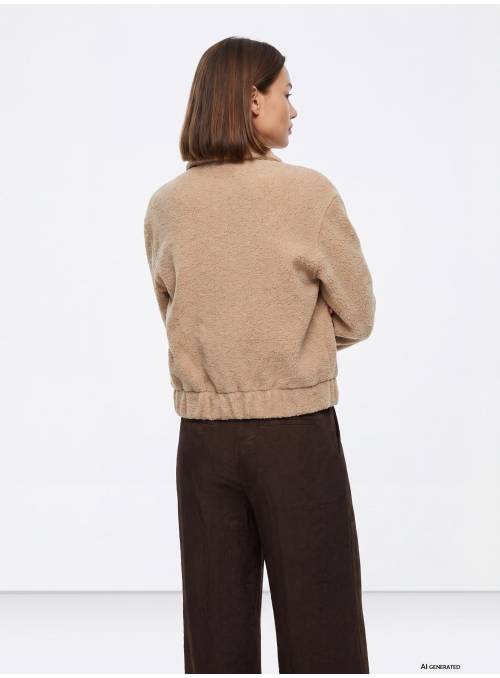 CHAQUETA MIRA BEIG BOTON MADERA TIFFOSI
