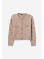 CARDIGAN PUNTO BEIGE JASPEADO