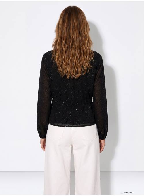 BLUSA MAREY BRILLO NEGRO TIFFOSI