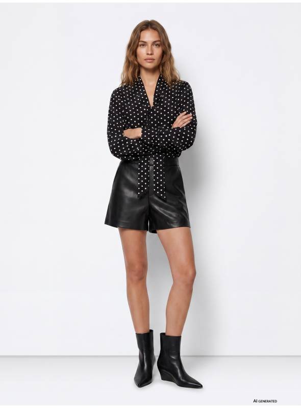 SHORT SONIA NEGRO ECOPIEL TIFFOSI