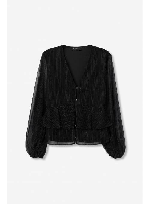 BLUSA TONNI NEGRA DETALLES GLITER