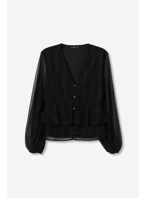 BLUSA TONNI NEGRA DETALLES GLITER