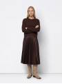 FALDA POLIPIEL PLISADA MARRON