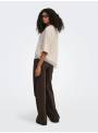 CAMISETA BEIGE CON BAJO ENCAJE ONLY