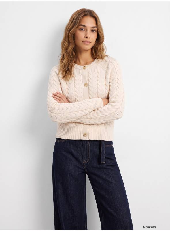 REBECA TRENZADA PUNTO EN BEIGE TIFFOSI