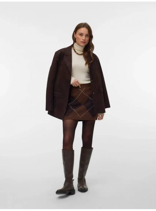 FALDA DARLA PUNTO MARRON ROMBOS VERO MODA