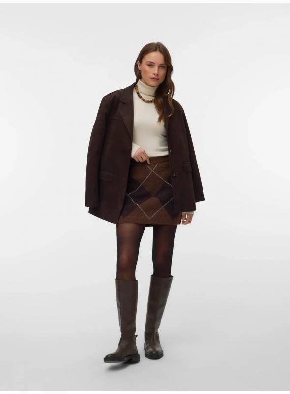 FALDA DARLA PUNTO MARRON ROMBOS VERO MODA