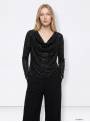 TOP ELLIE NEGRO BRILLO TIFFOSI