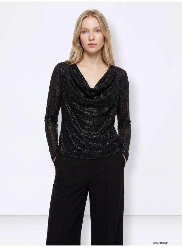 TOP ELLIE NEGRO BRILLO TIFFOSI